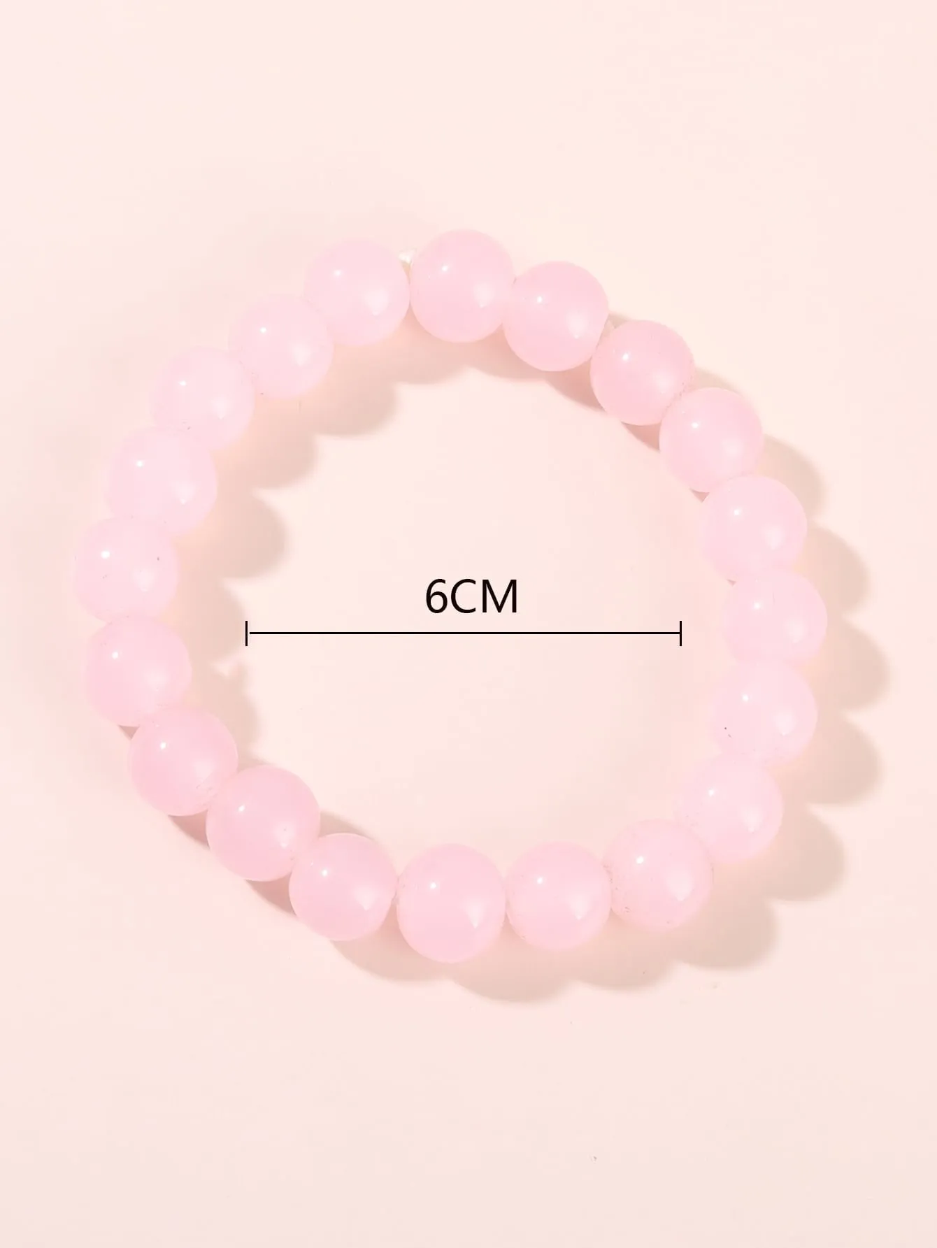 Light Pink Glass Beaded Bracelet Stackable Stretch Bracelets Creative Beads