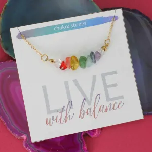 Live with Balance Chakra Stone Chip Necklace