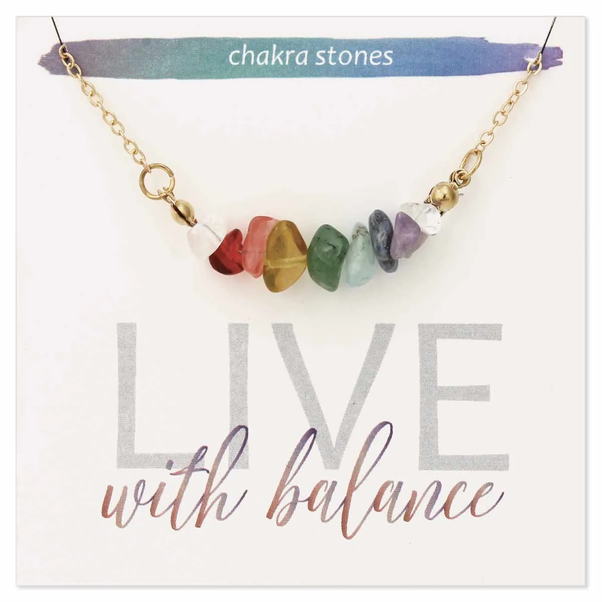 Live with Balance Chakra Stone Chip Necklace