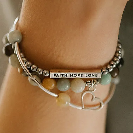 Lotus | Soft Bangle Charm Bracelet | African Turquoise