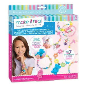 Make It Real Pop! Shake! Twist! Candy-Themed DIY Bracelet Kit for Kids Age 8 