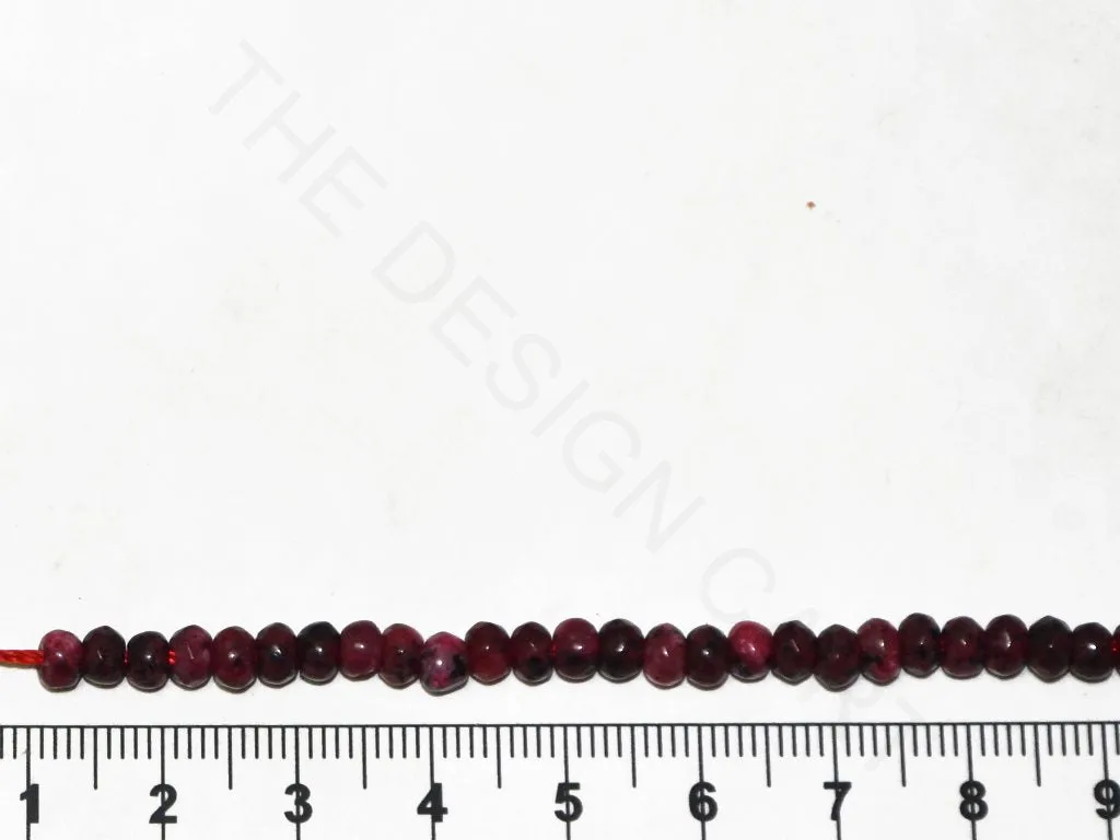 Maroon Black Rondelle Jade Semi Precious Stones