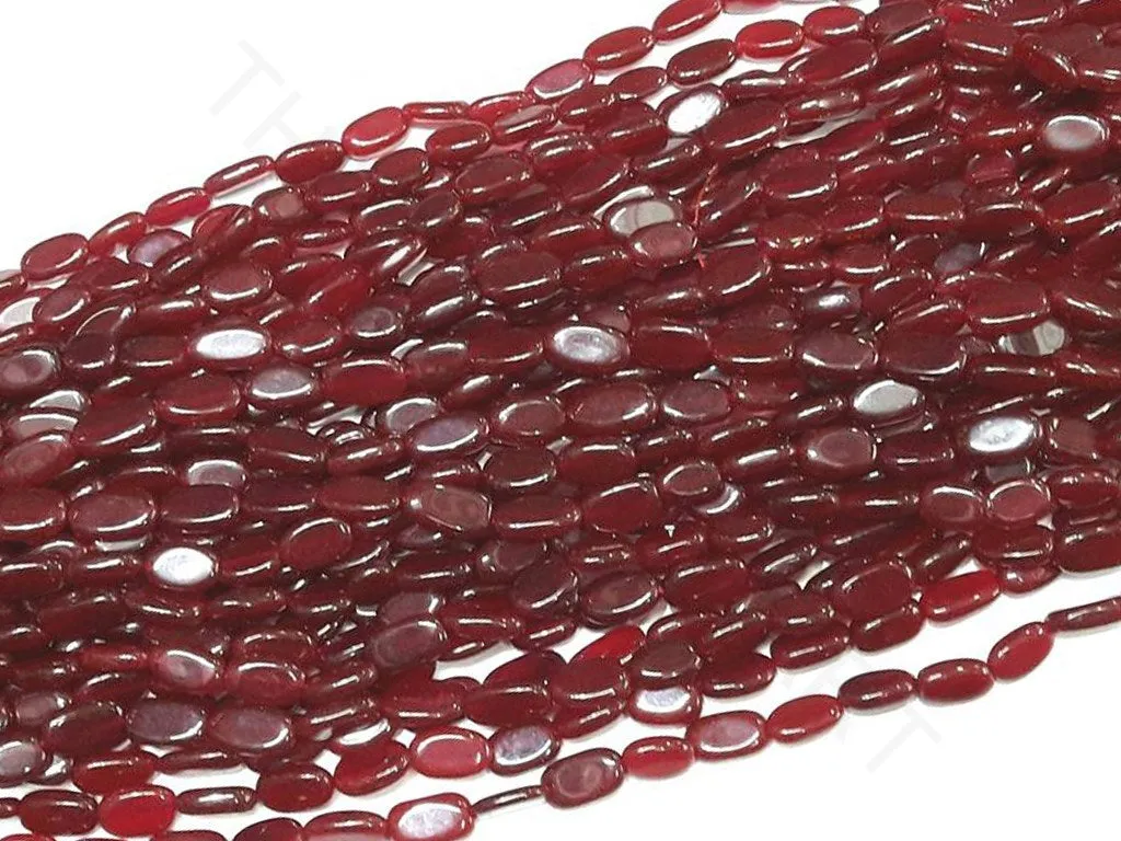 Maroon Oval Semi Precious Jade Stones