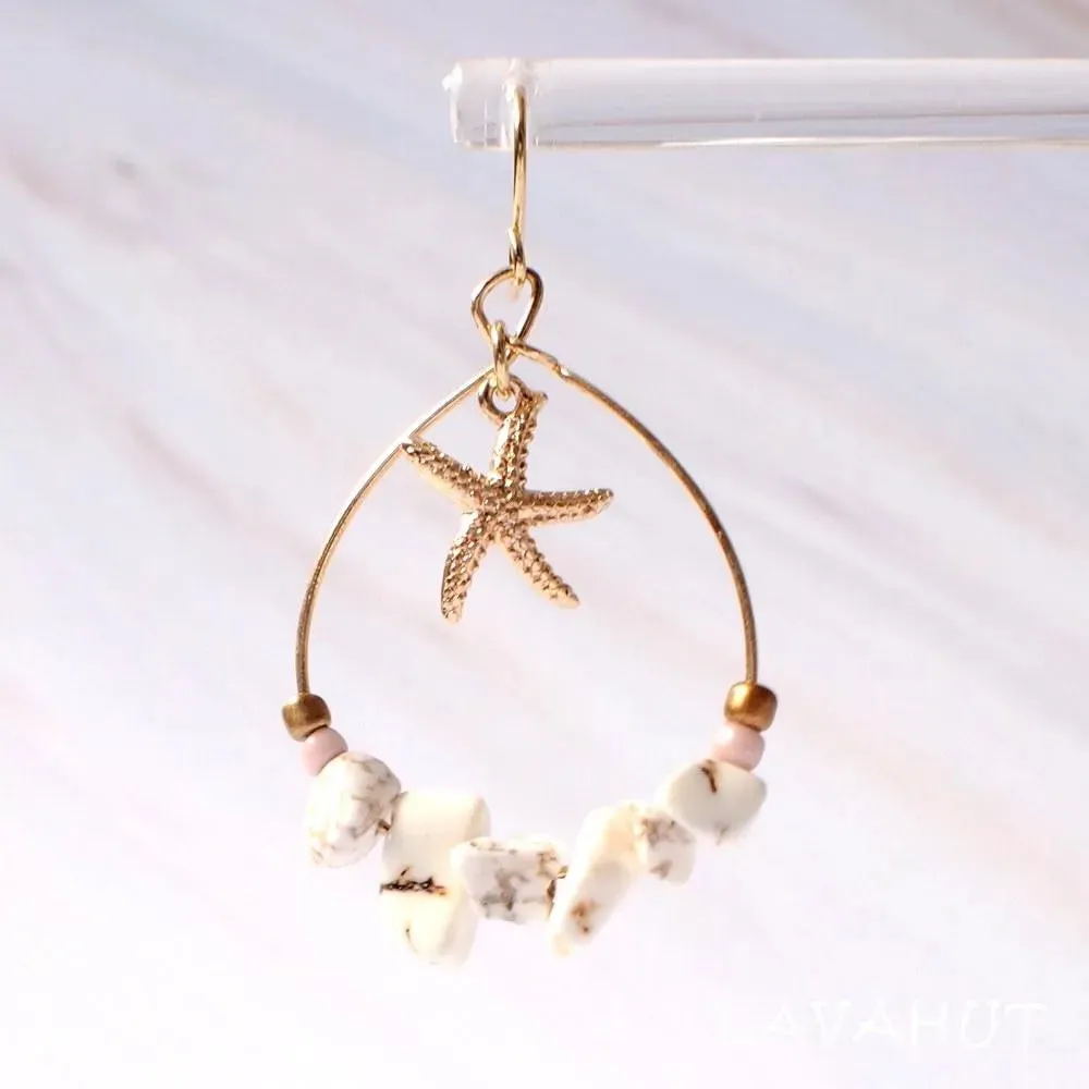 Mermaid Seashell Hawaiian Hoop Earrings