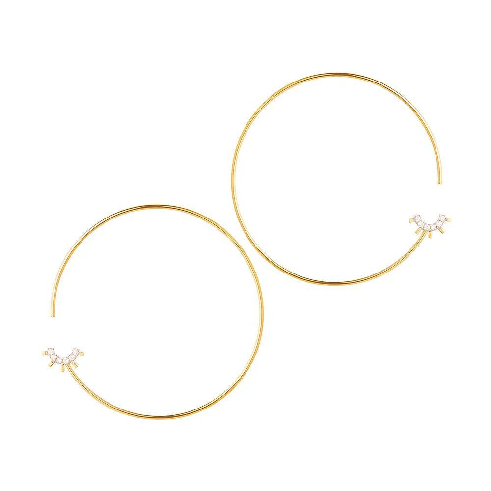 Modern Words Fine Moonlight Hoops