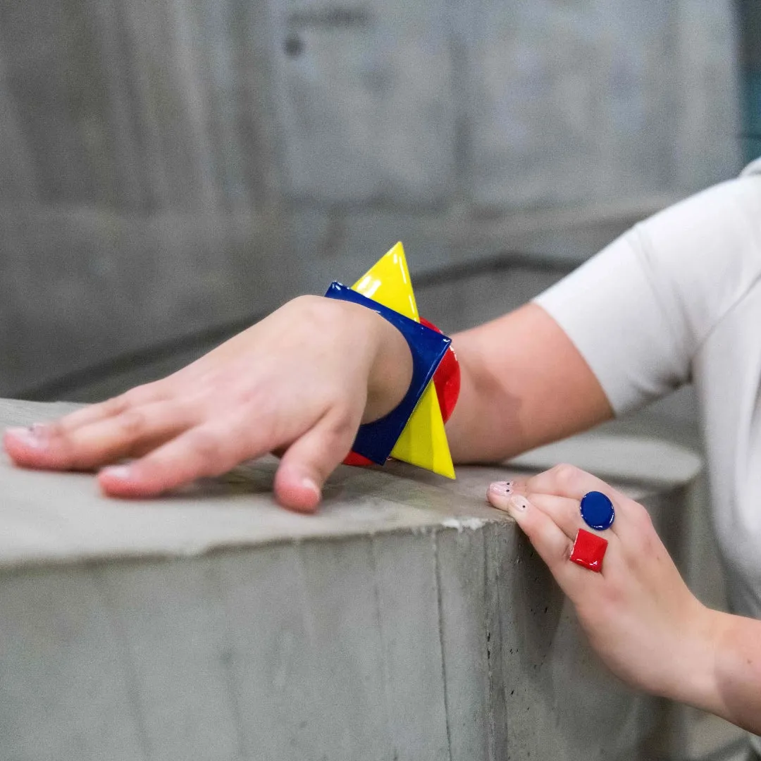 Mondrian  – bracelet with enamel – blue