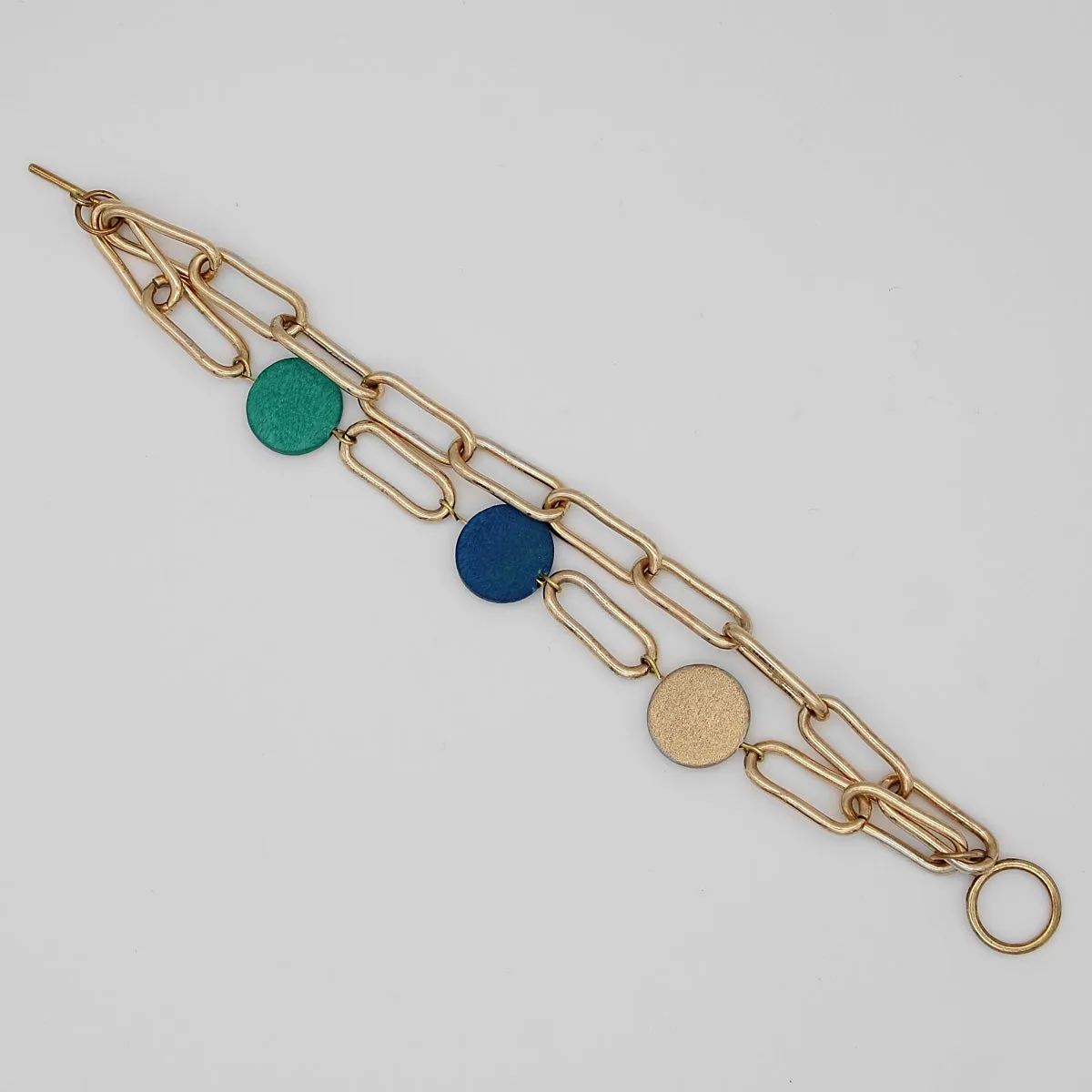 Multi Color Double Layer Mixed Media Bracelet