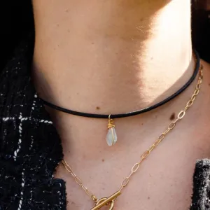 Necklace Magnetic with Semiprecious Raw Stone
