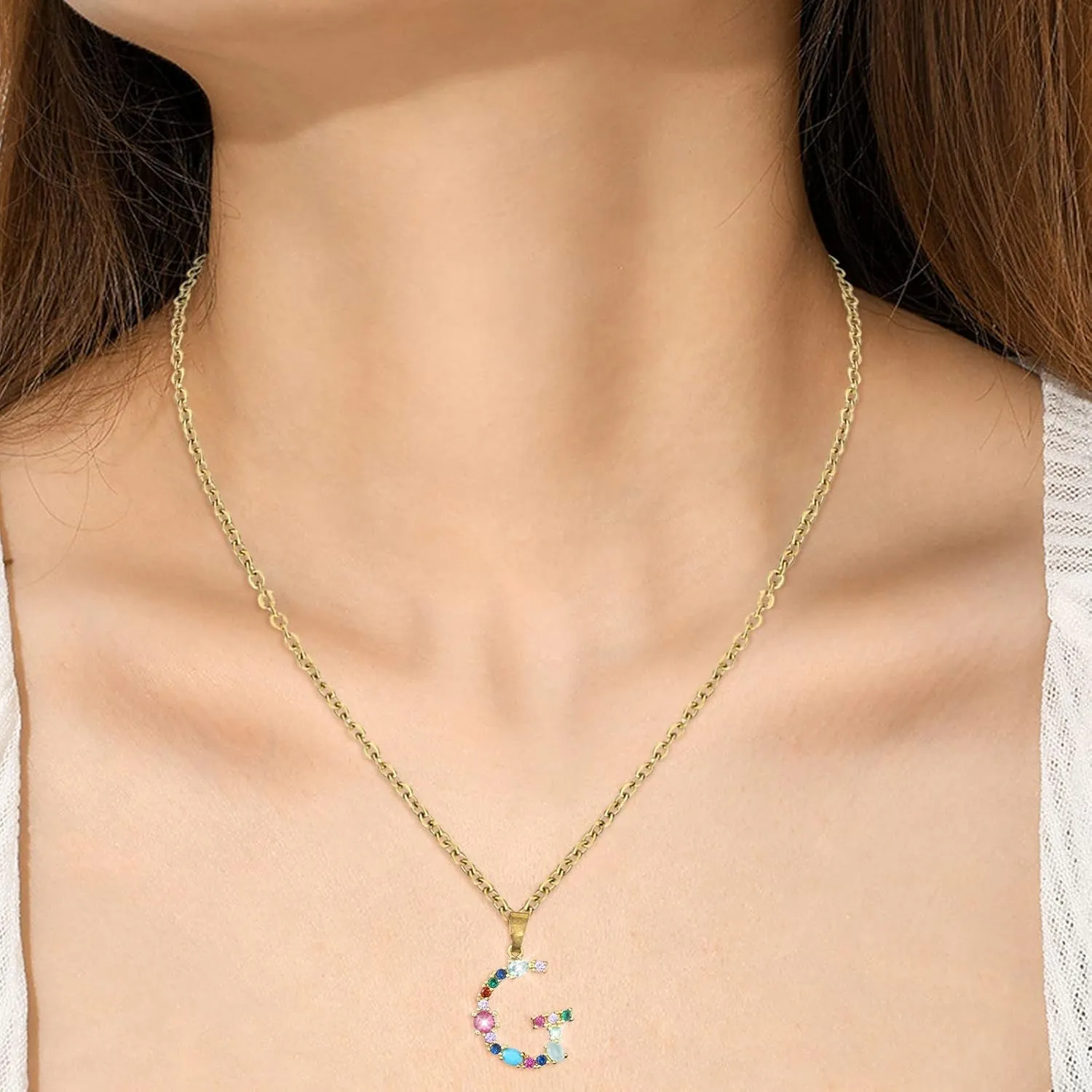 Necklaces for Girls Letter K Adjustable Length Pendant Necklace for Women Chunky Charm Pendant Necklaces Fashion Jewelry