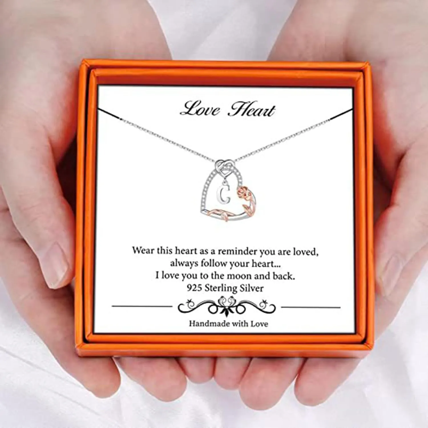 Necklaces for Women Trendy Bow Necklaces Gifts 925 Sterling Silver Heart Initial Necklaces Sterling Silver Dainty Diamond Zircon Gold Pendant Planet Necklaces Silver Jewelry Gifts