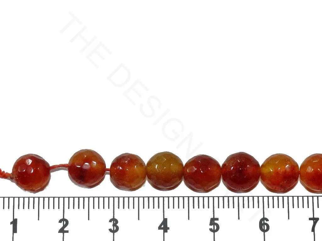 Orange Round Jade Semi Precious Stones