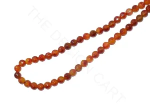 Orange Round Jade Semi Precious Stones