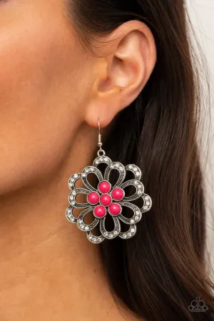 Paparazzi Earring ~ Dazzling Dewdrops - Pink