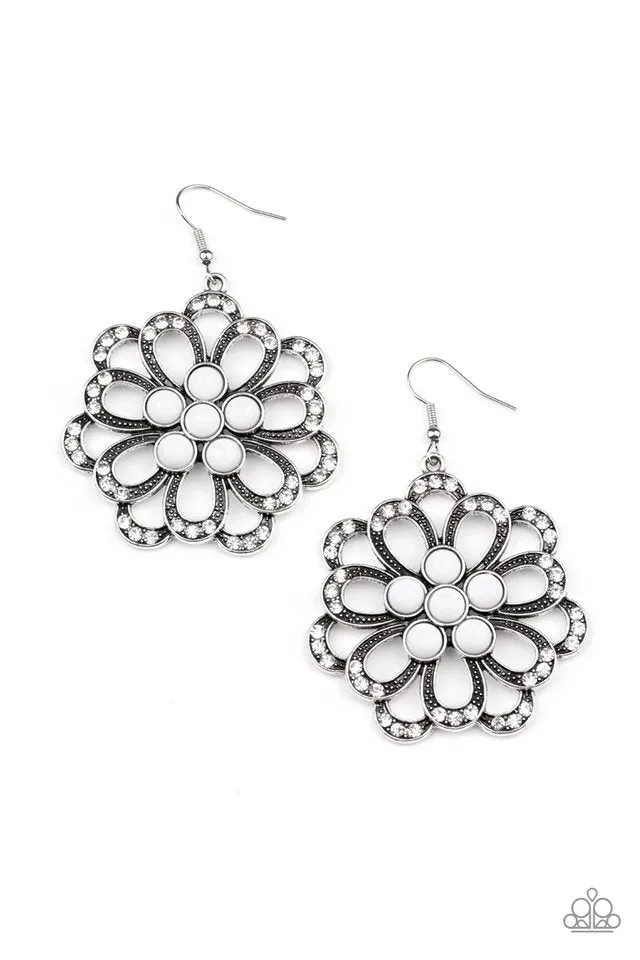 Paparazzi Earring ~ Dazzling Dewdrops - White