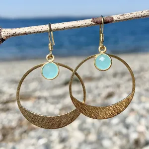 Peru Mayan Gemstone Hoop Earring