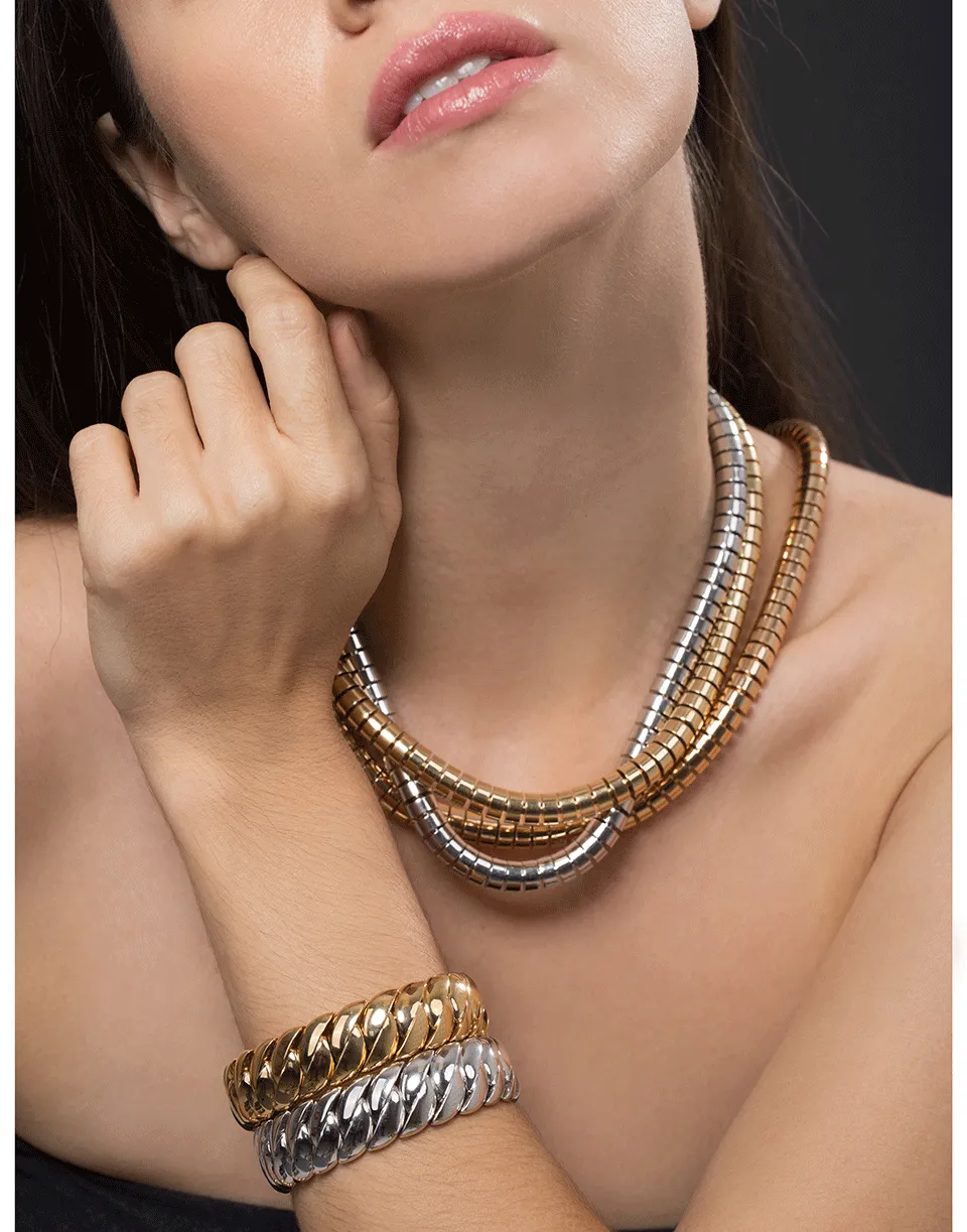 Polished Wave Stretch Bracelet