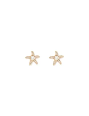 Poppy Pretty Pearl Starfish Stud Earrings