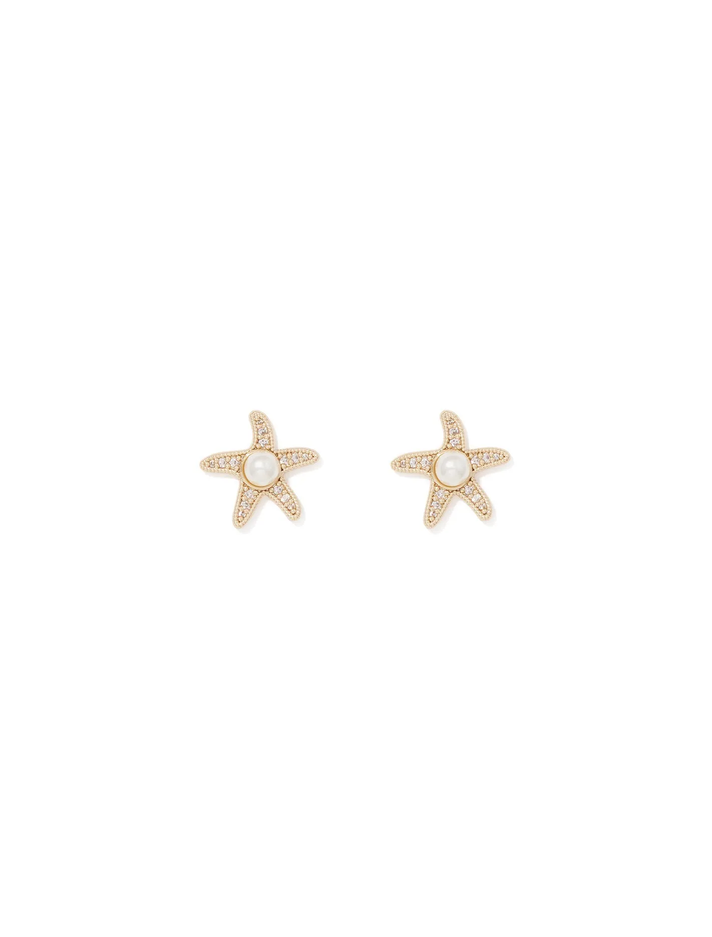 Poppy Pretty Pearl Starfish Stud Earrings