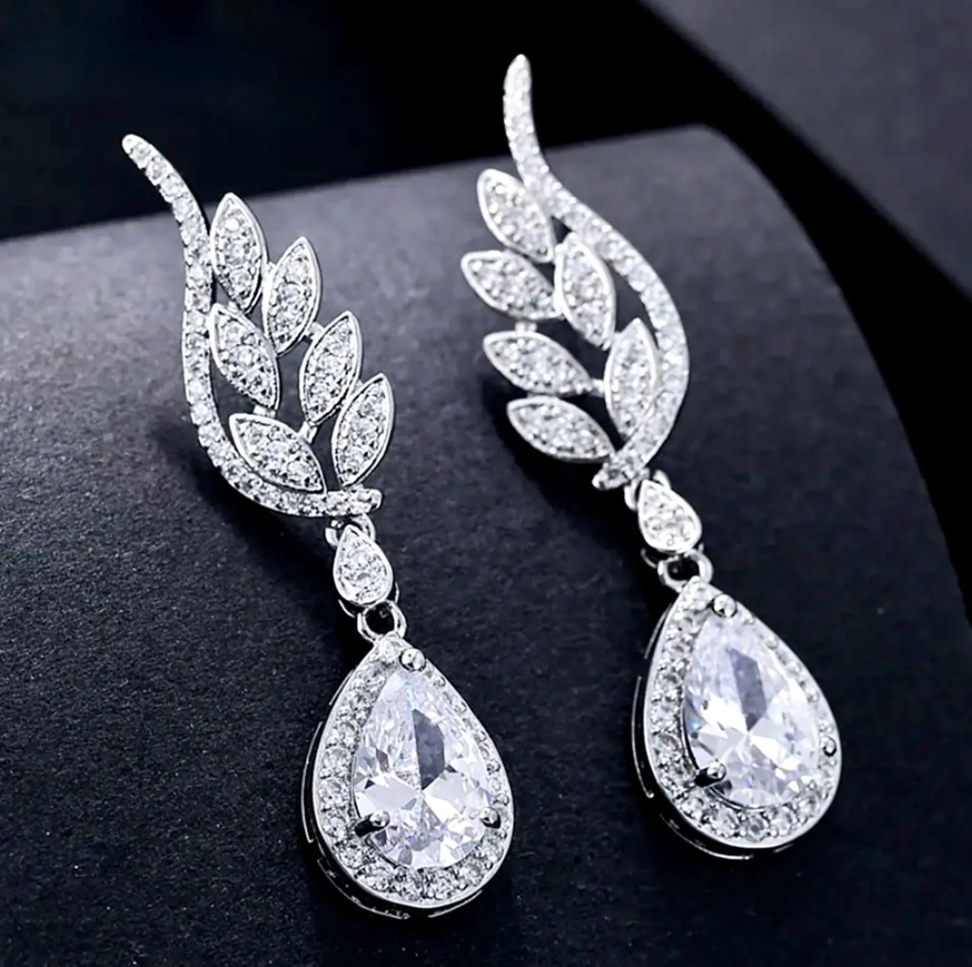 "Laura" - Cubic Zirconia Bridal Earrings - More Colors