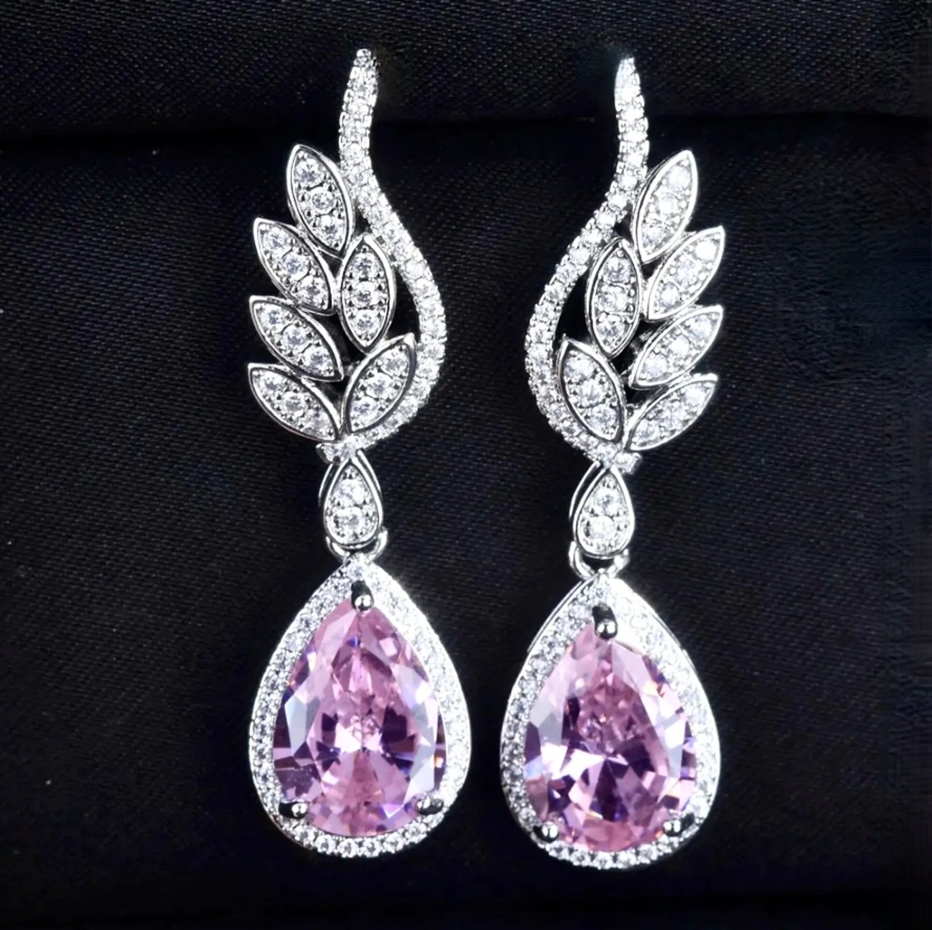 "Laura" - Cubic Zirconia Bridal Earrings - More Colors