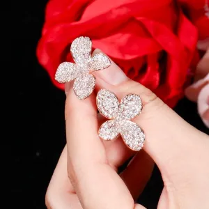 "Zahara" - Cubic Zirconia Bridal Earrings - Available in Rose Gold and Silver