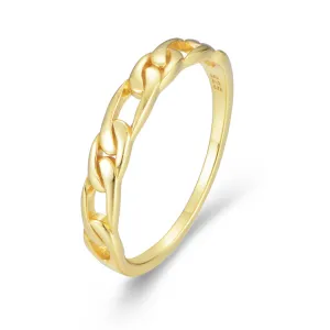 Retro Chain Buckle Design Silver Ring