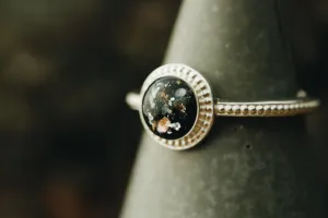 Round Beaded Halo Ring