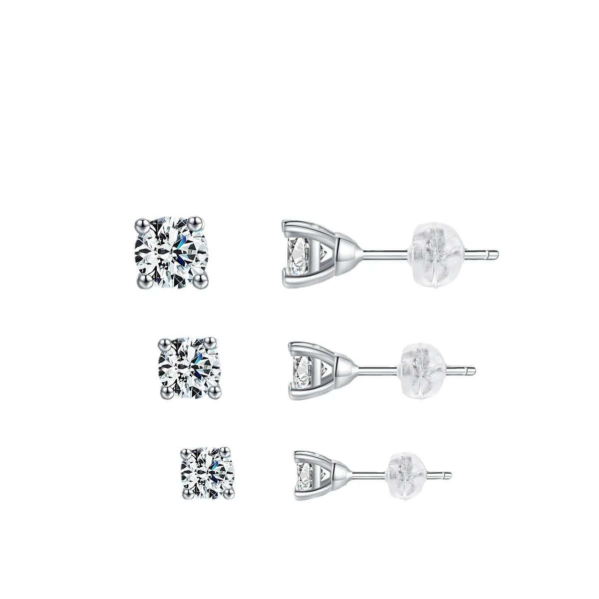 S925 Sterling Silver Moissanite Sparkle Earrings for Women's Fashion