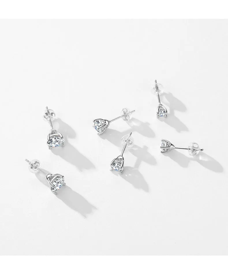 S925 Sterling Silver Moissanite Sparkle Earrings for Women's Fashion