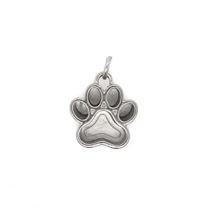 Silver Paw Deep Closed Bezel Charm