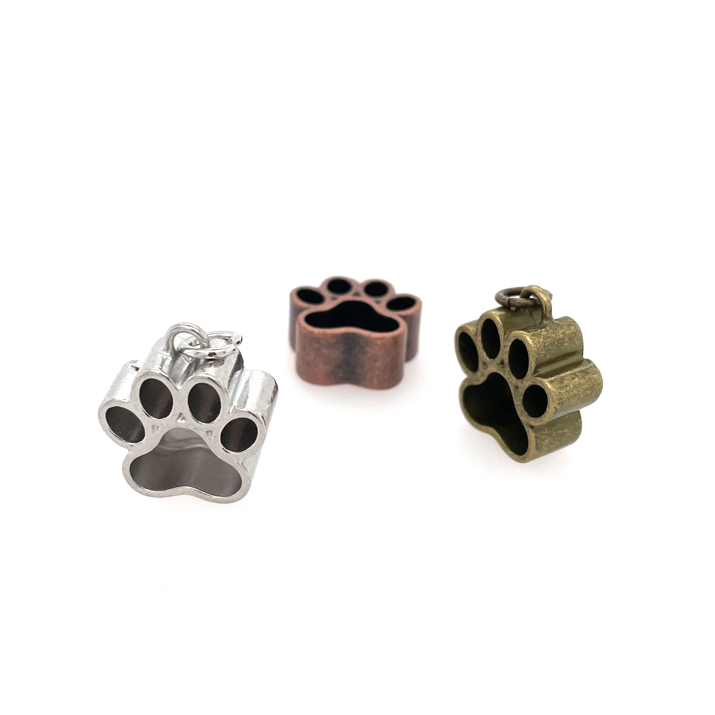 Silver Paw Deep Closed Bezel Charm