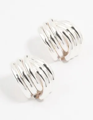 Silver Plated Knotted Stud Earrings