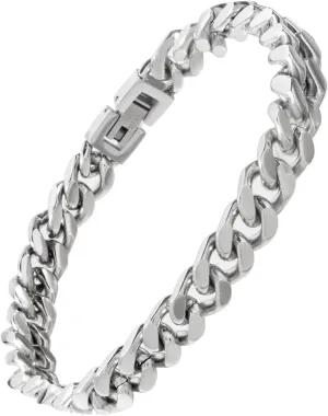 Stainless Steel 8mm Cuban Link Bracelet for Men/Women/Boy,Silver/18K Gold Plated 7/8/9 inch Fashion HIP HOP Jewelry Bracelet for Gifts