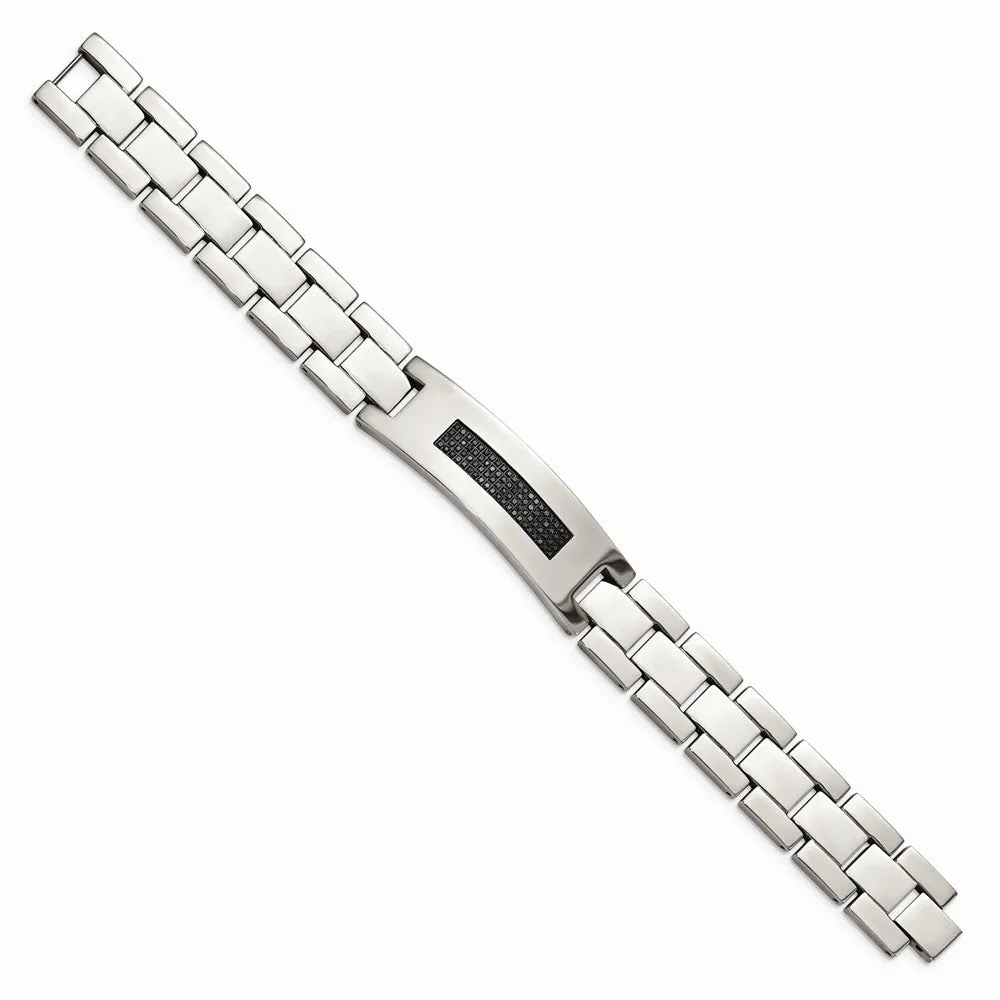Stainless Steel Polished 1/2ct tw. Diamond Bracelet