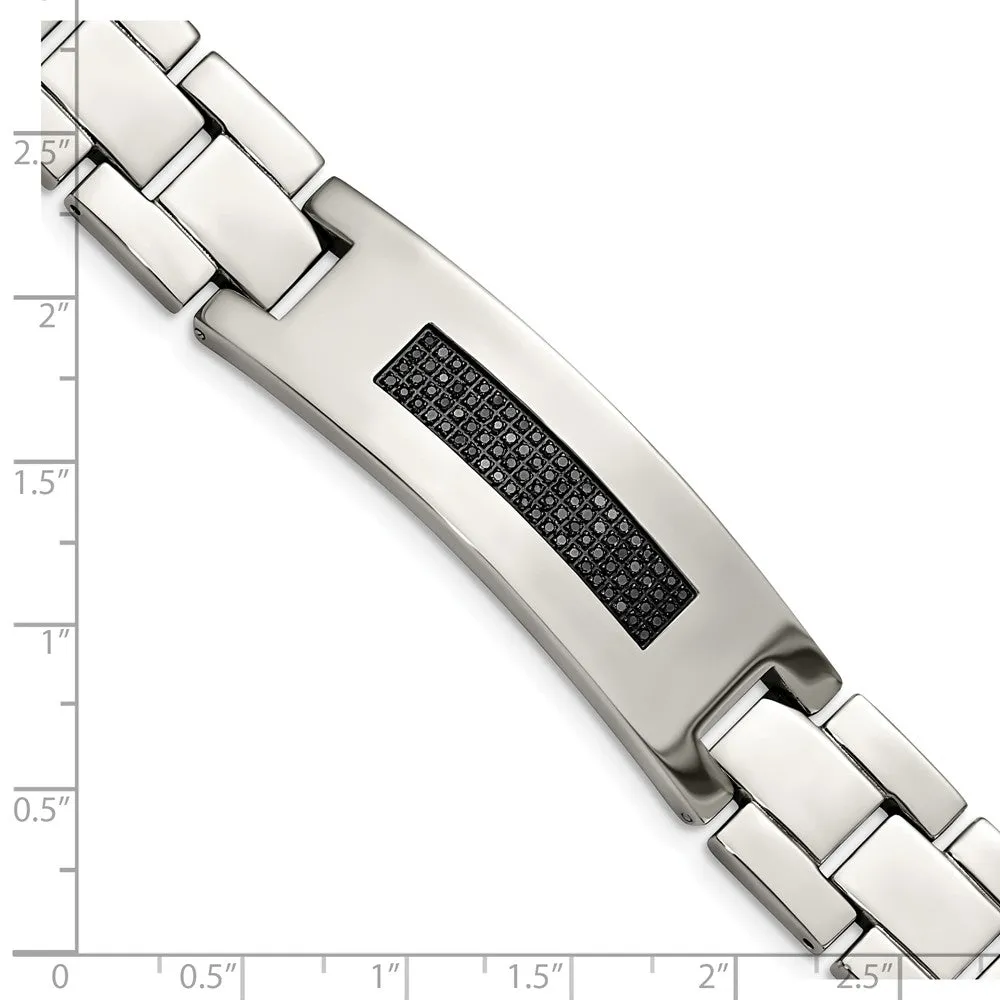 Stainless Steel Polished 1/2ct tw. Diamond Bracelet