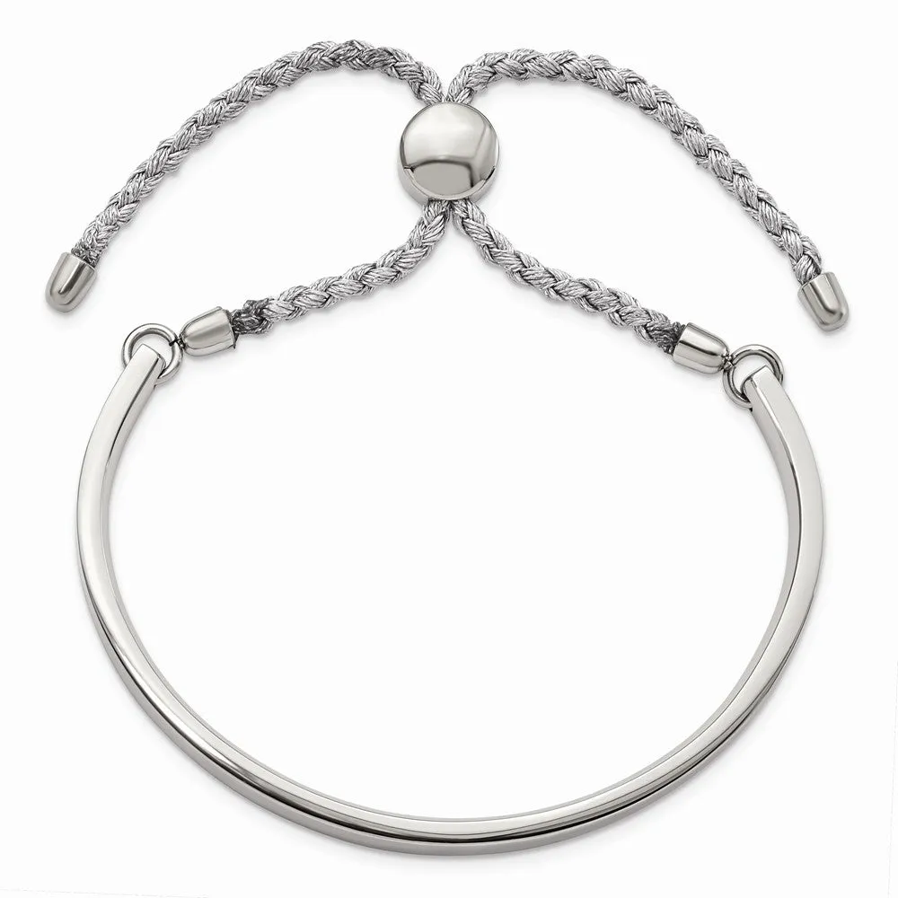 Stainless Steel Polished Bar Adjustable Bracelet