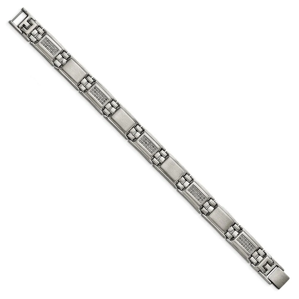 Stainless Steel Polished/Matte 3/4ct tw. Diamond Bracelet
