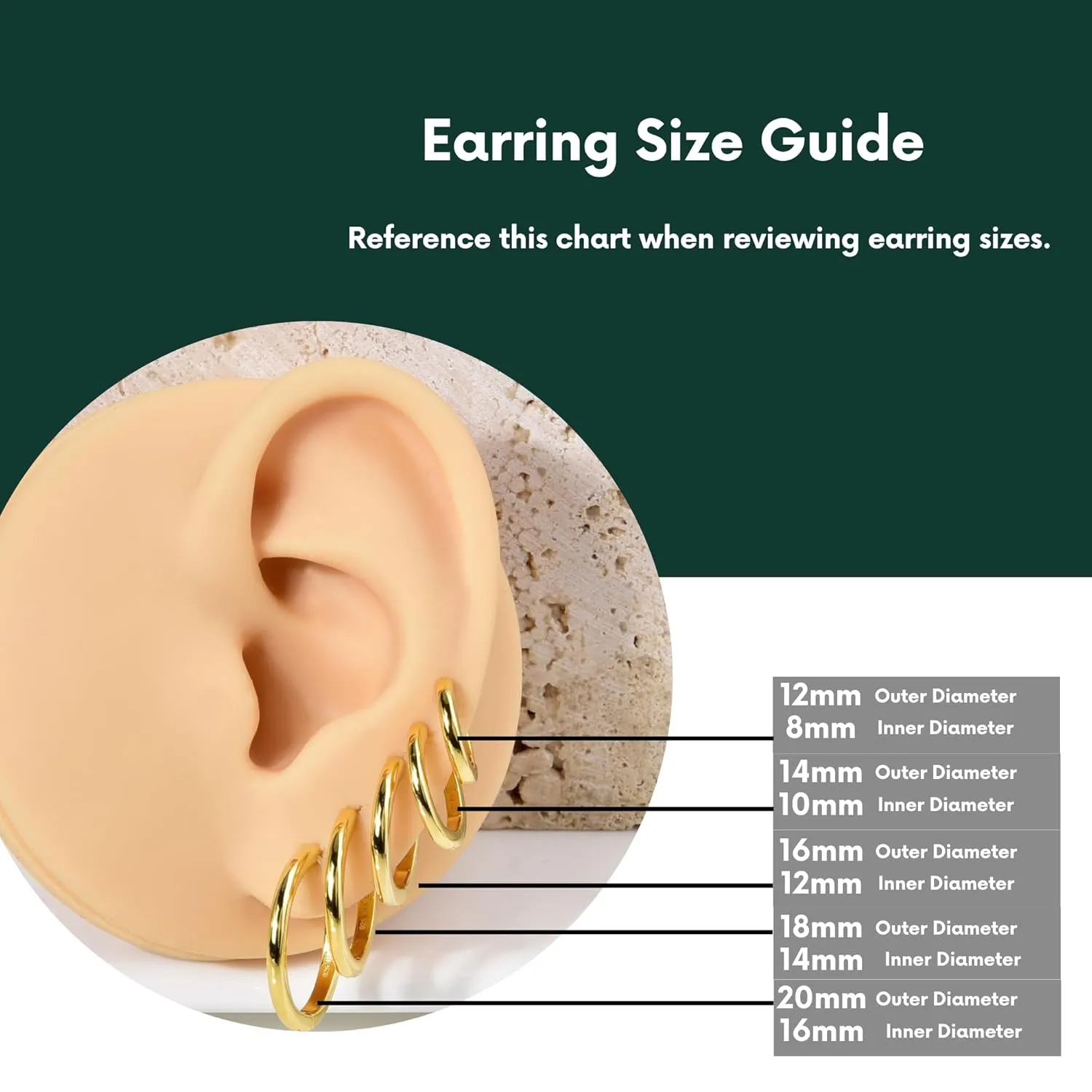 Sustainable Jewelry By SAKAR | 18k Gold Plated | 925 Sterling Silver - 18k Gold Huggie Hoop Earrings - Gold Earrings Women - Small Gold Hoop Earrings for Women - Gold Jewelry - (14 mm Diameter, GOLD)