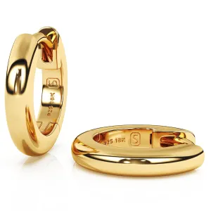Sustainable Jewelry By SAKAR | 18k Gold Plated | 925 Sterling Silver - 18k Gold Huggie Hoop Earrings - Gold Earrings Women - Small Gold Hoop Earrings for Women - Gold Jewelry - (14 mm Diameter, GOLD)