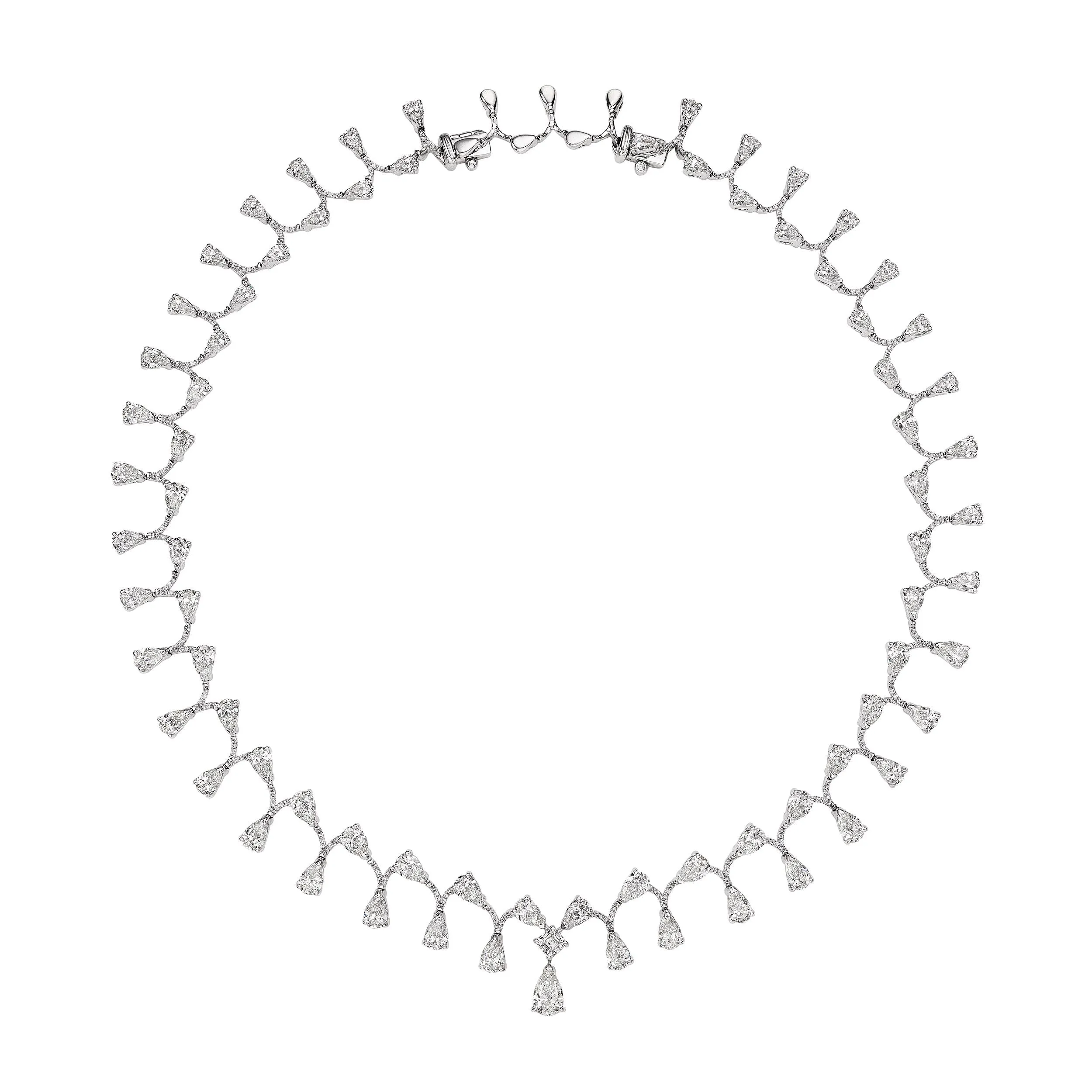 'The Marlene' Pear Shape Diamond Necklace, 23 CT