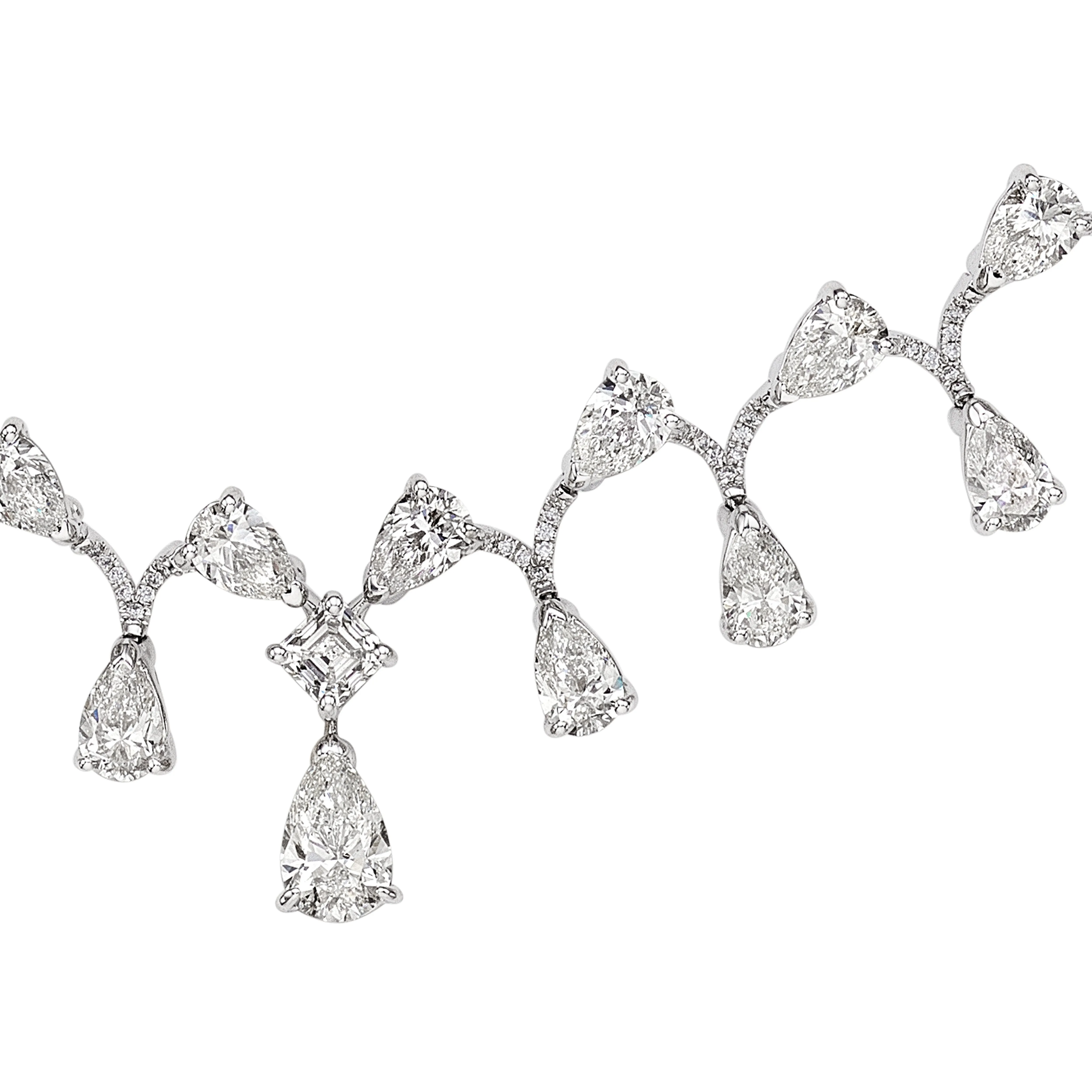 'The Marlene' Pear Shape Diamond Necklace, 23 CT