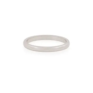 Timeless Love 2mm Polished Wedding Band - 14k White Gold