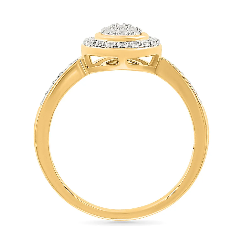 Timeless Pear Shape Gold & Diamond Ring