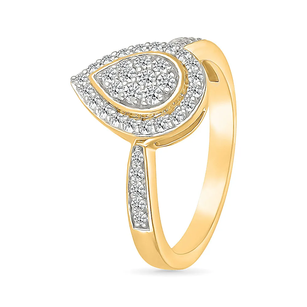 Timeless Pear Shape Gold & Diamond Ring