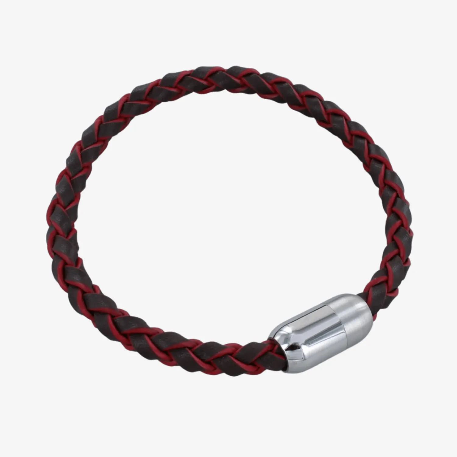 Two Tone Clasp Leather Bracelet