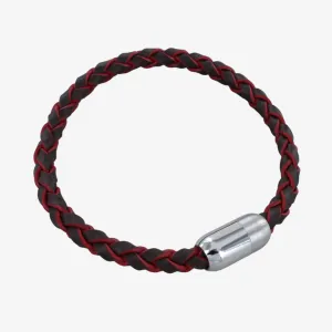 Two Tone Clasp Leather Bracelet