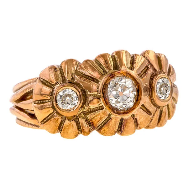 Vintage Diamond Three Stone Ring
