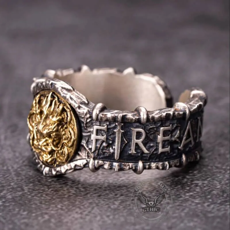 Vintage Fire Dragon Sterling Silver Ring