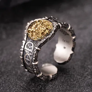 Vintage Fire Dragon Sterling Silver Ring