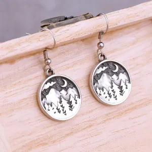 Vintage Forest Moon Drop Viking Earrings